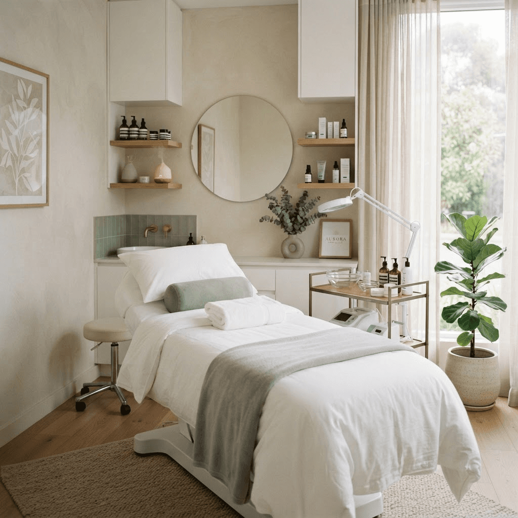 Behandlungsraum bei Aura Skin Lab